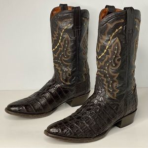 Geunine Dan Post DP2386 Chocolate Caiman Cowboy boots